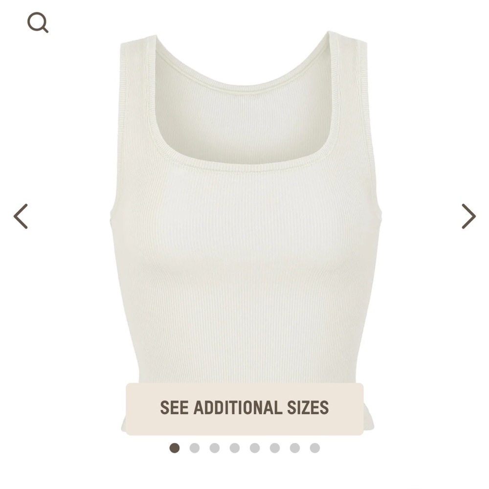 NWT SKIMS Cotton Rib Tank in Bone